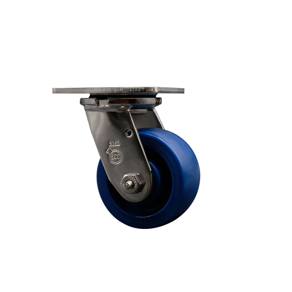 316 Stainless Steel Heavy Duty Swivel Top Plate Caster with 4 Inch Solid Polyurethane Wheel - 700 lbs. Capacity/Caster - Service Caster Brand — photo 1