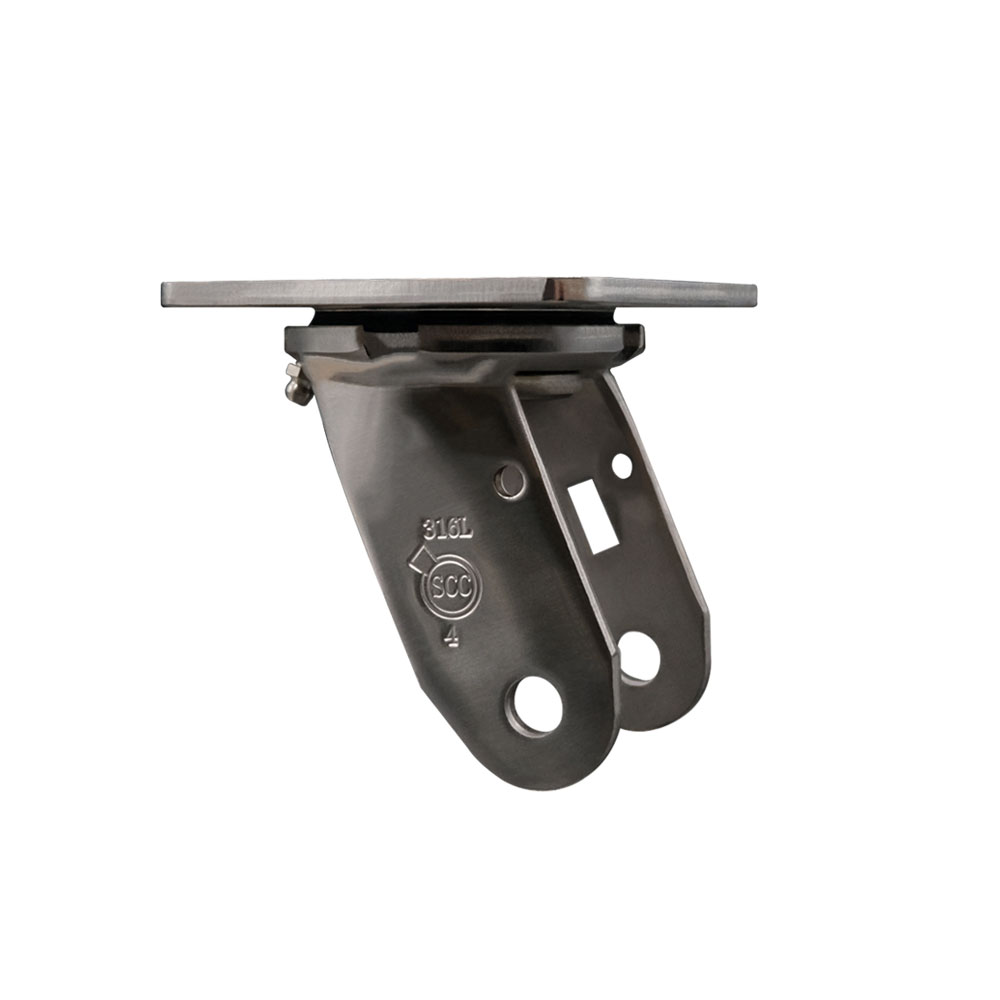 4 Inch 316 Stainless Steel Swivel Caster Fork Yoke Rig Frame for Caster Wheels - 1,250 lbs. Max Capacity - 4" x 4-1/2" Overall Top Plate - Service Caster Brand — photo 1