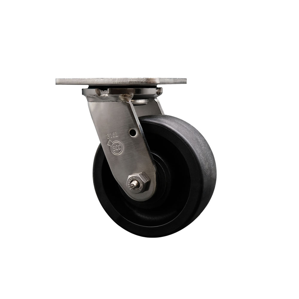 316 Stainless Steel Heavy Duty Swivel Top Plate Caster with 5 Inch Glass Filled Nylon Wheel and Delrin Bearings - 1,250 lbs. Capacity/Caster - Service Caster Brand — photo 1
