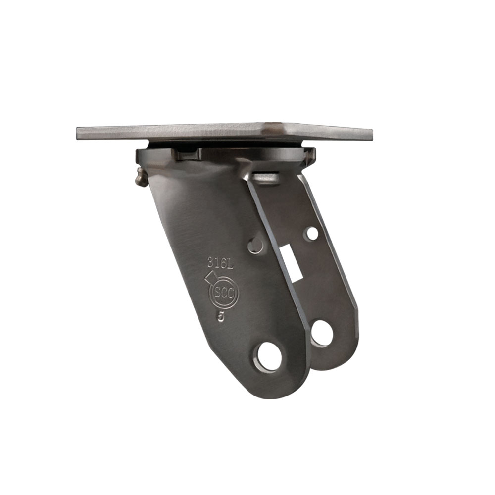 5 Inch 316 Stainless Steel Swivel Caster Fork Yoke Rig Frame for Caster Wheels - 1,250 lbs. Max Capacity - 4" x 4-1/2" Overall Top Plate - Service Caster Brand — photo 1