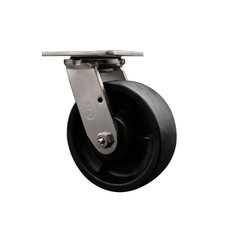 316 Stainless Steel Heavy Duty Swivel Top Plate Caster with 6 Inch Glass Filled Nylon Wheel - 1,250 lbs. Capacity/Caster - Service Caster Brand — photo 1