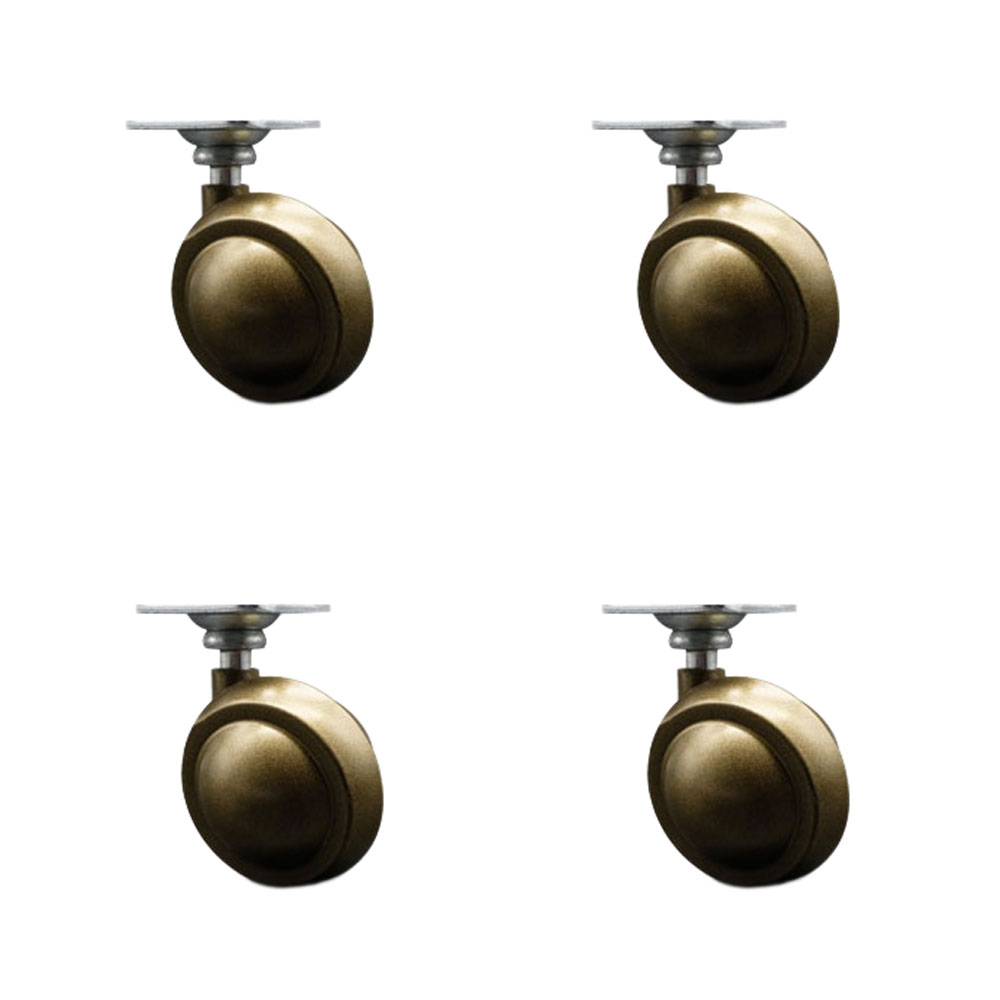 2 Inch Swivel Metal Ball Caster Wheels for Furniture - Windsor Antique Finish Casters with 1-1/2 Inch by 1-1/2 Inch Top Plate-Casters for Coffee Tables and Ottomans-Set of 4- Service Caster Brand — photo 1