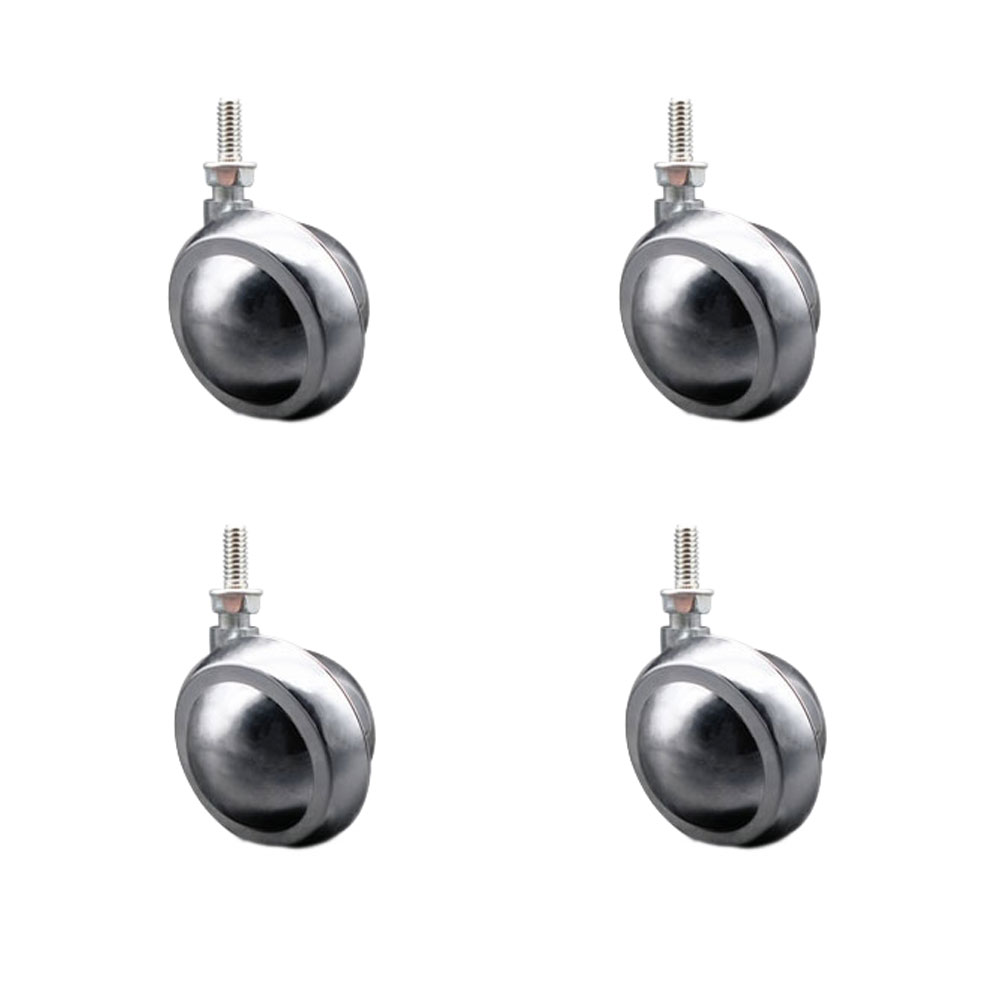 2 Inch Swivel Metal Ball Caster Wheels for Furniture - Bright Chrome Finish Stem Casters with 5/16 Inch - 18 TPI x 1/2 Inch Threaded Stem - 300lbs. Total Capacity - Set of 4 - Service Caster Brand — photo 1