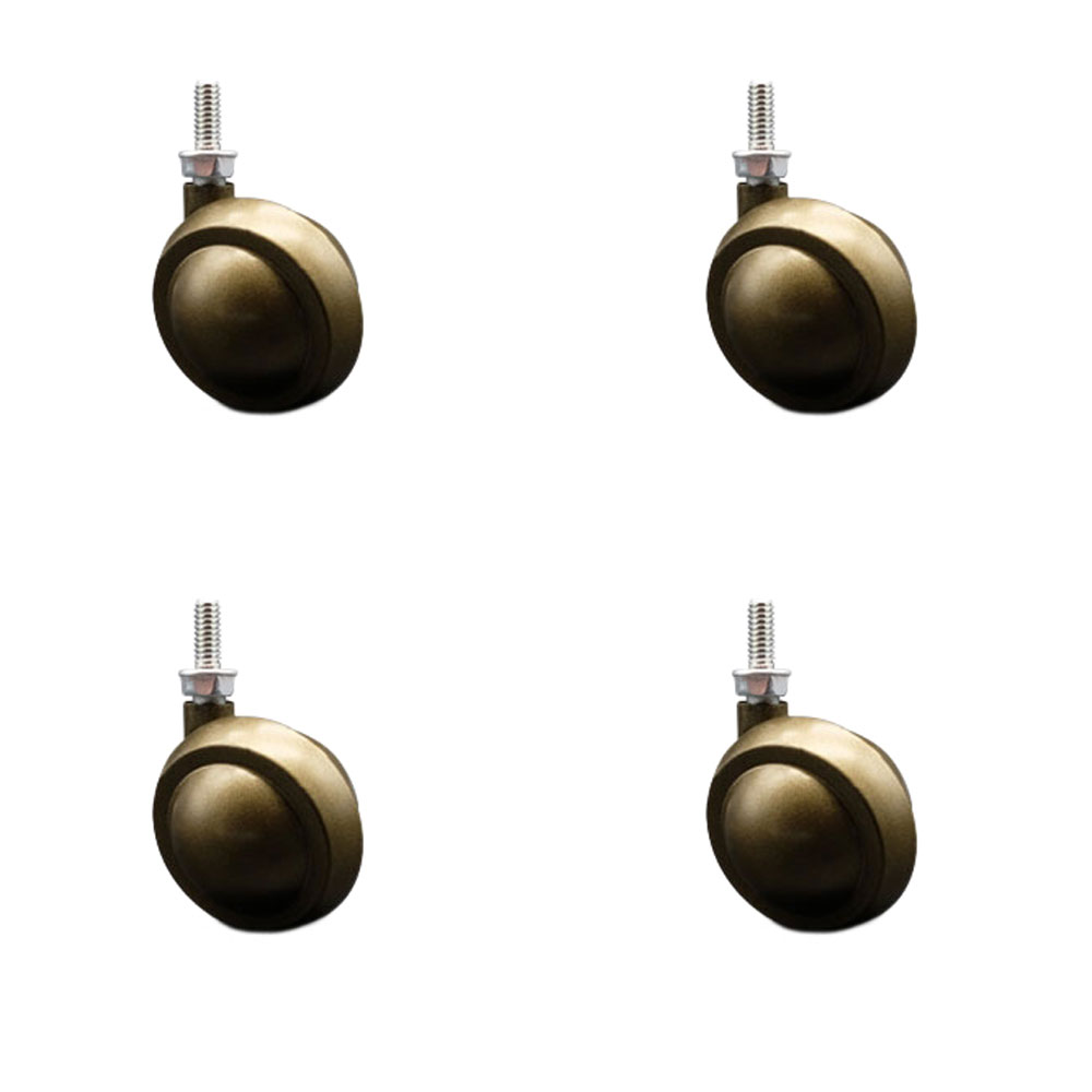 2 Inch Swivel Metal Ball Caster Wheels for Furniture-Windsor Antique Brass Finish Stem Casters with 5/16 Inch - 18 TPI x 1/2 Inch Threaded Stem-300lbs. Total Capacity-Set of 4 - Service Caster Brand — photo 1