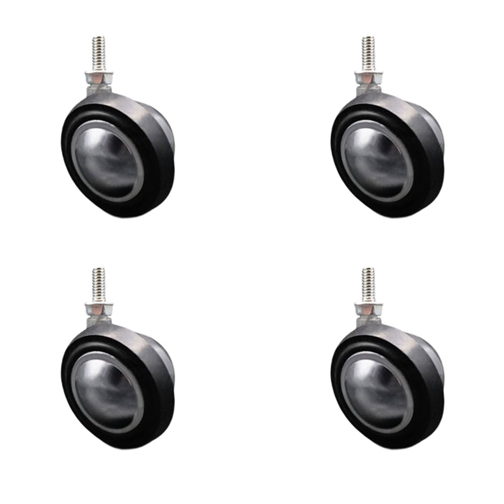 2-1/4 Inch Swivel Metal with Soft Rubber Tread Ball Caster Wheels for Furniture - Bright Chrome Finish Stem Casters with 5/16 Inch - 18 TPI x 1/2 Inch Threaded Stem - Set of 4 - Service Caster Brand — photo 1