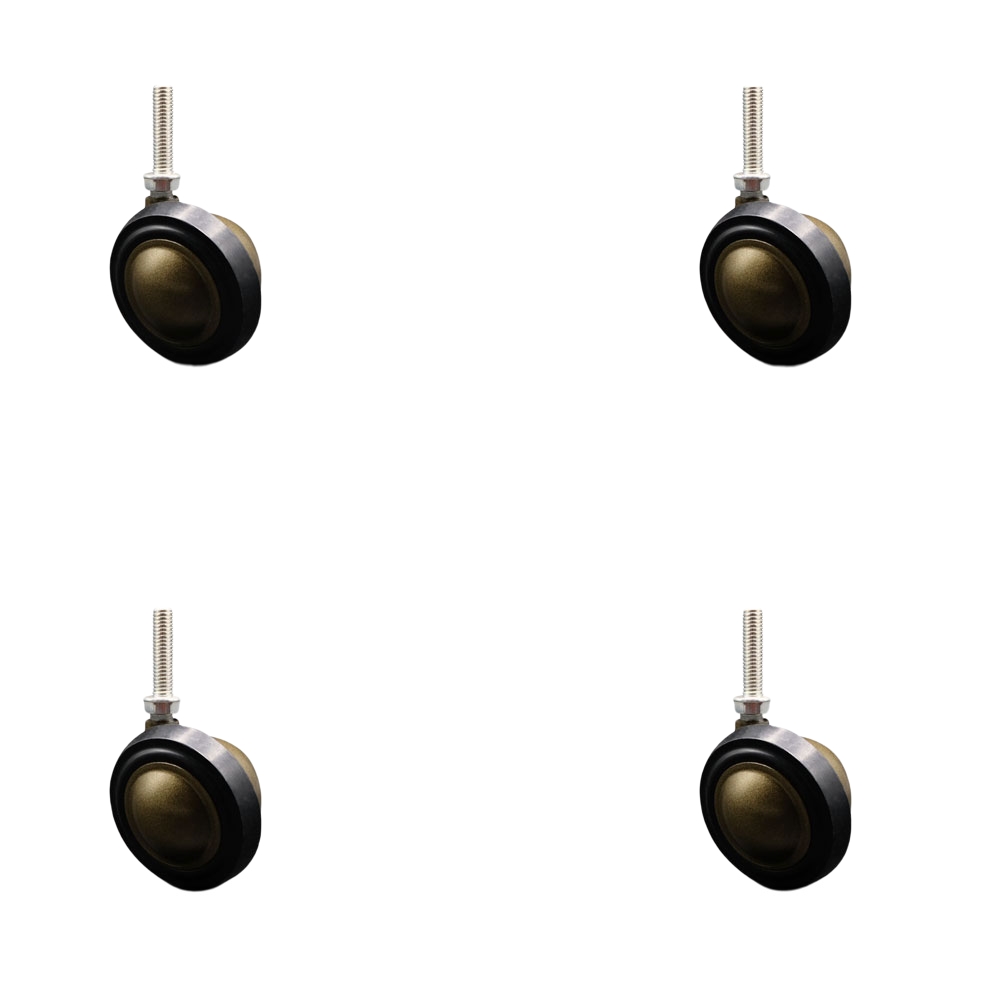 2-1/4 Inch Swivel Metal with Soft Rubber Tread Ball Caster Wheels for Furniture - Windsor Antique Finish Stem Casters with 3/8 Inch - 16 TPI x 1-1/2 Inch Threaded Stem - Set of 4- Service Caster Brand — photo 1
