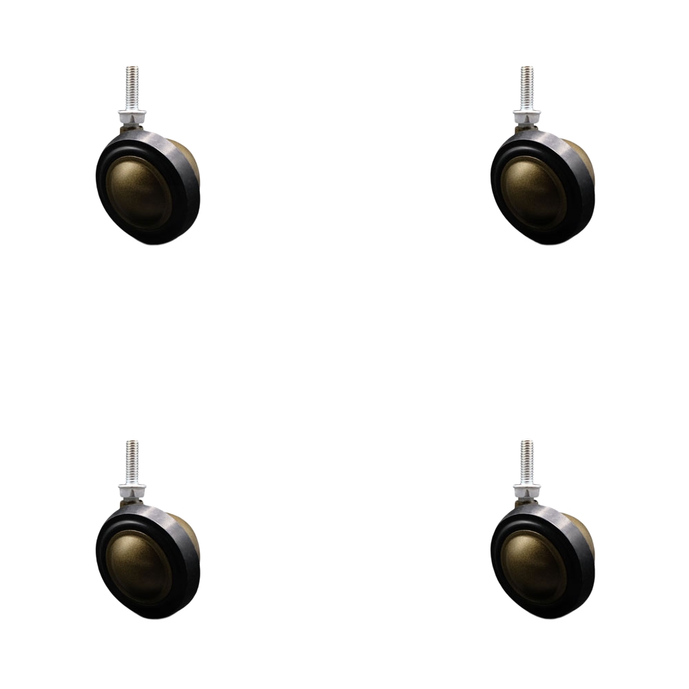 2-1/4 Inch Swivel Metal with Soft Rubber Tread Ball Caster Wheels for Furniture-Windsor Antique Brass Finish Stem Casters with 5/16 Inch - 18 TPI x 1 Inch Threaded Stem-Set of 4 - Service Caster Brand — photo 1