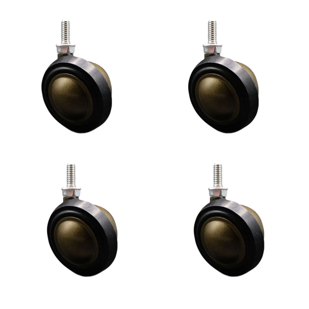 2-1/4 Inch Swivel Metal with Soft Rubber Tread Ball Caster Wheels for Furniture - Windsor Antique Finish Stem Casters with 5/16 Inch - 18 TPI x 1/2 Inch Threaded Stem - Set of 4 - Service Caster Brand — photo 1