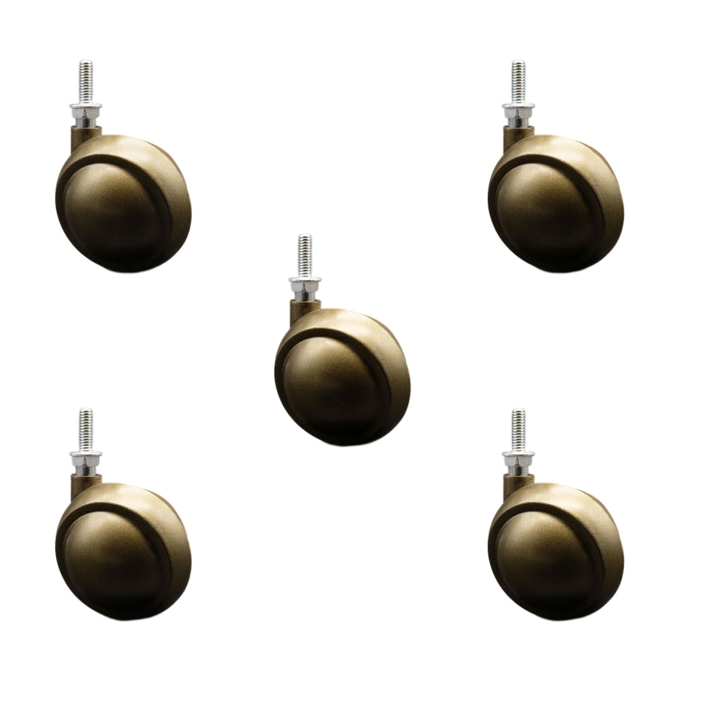 2-1/2 Inch Swivel Metal Ball Caster Wheels for Furniture - Windsor Antique Finish Stem Casters with 5/16 Inch - 18 TPI x 7/8 Inch Threaded Stem -500 lbs. Total Capacity-Set of 5 - Service Caster Brand — photo 1