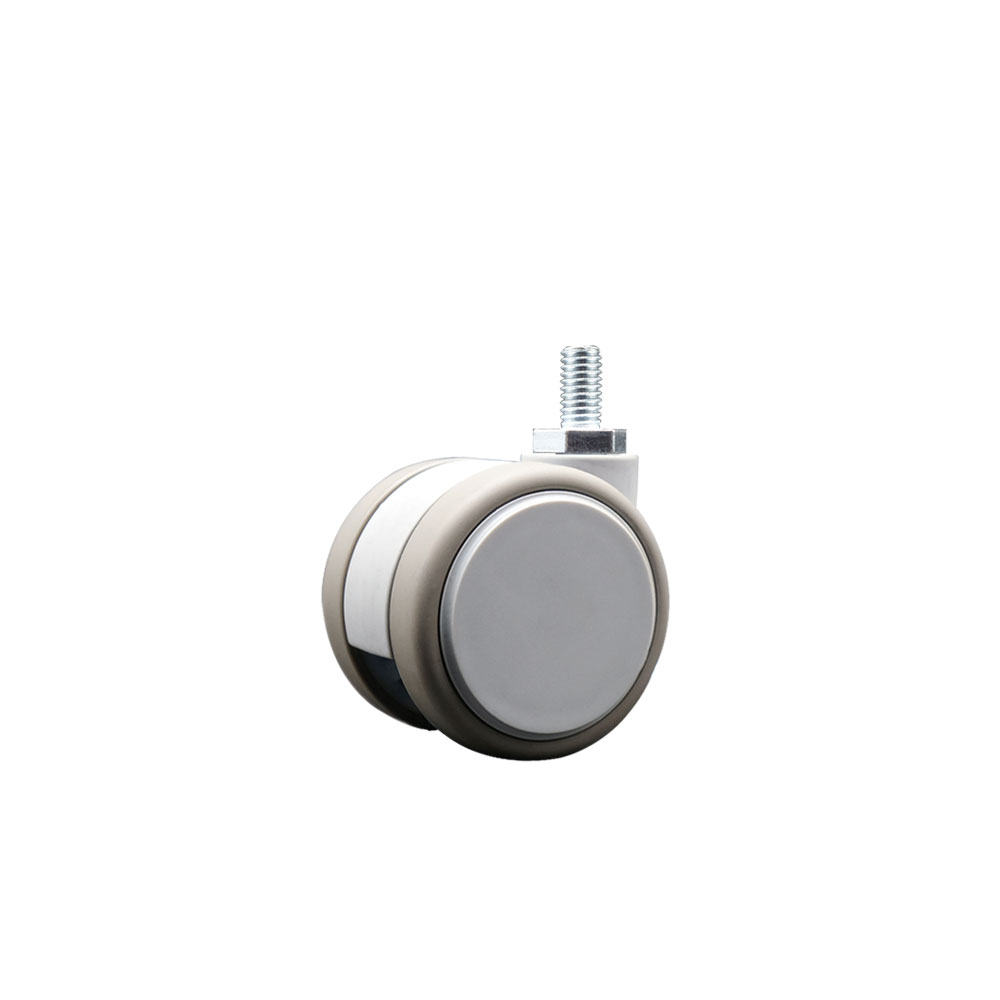 2 Inch MRI Safe Swivel Caster – Quiet Non-Marking Gray Thermoplastic Rubber Twin Wheels – 3/8" - 16 TPI x 3/4" Threaded Stem – 66 lbs. Capacity Per Caster – Service Caster Brand — photo 1