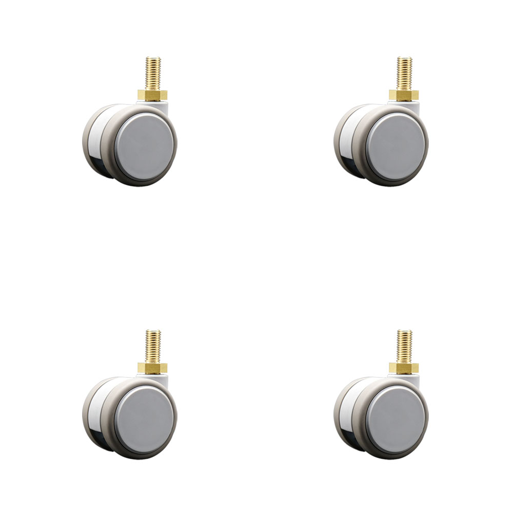 2 Inch MRI Safe Swivel Casters with Brakes – Quiet Non-Marking Gray Thermoplastic Rubber Twin Wheels – 12mm - 1.75 TPI x 22mm Threaded Stems – 264 lbs. Total Capacity – Set of 4 – Service Caster Brand — photo 1