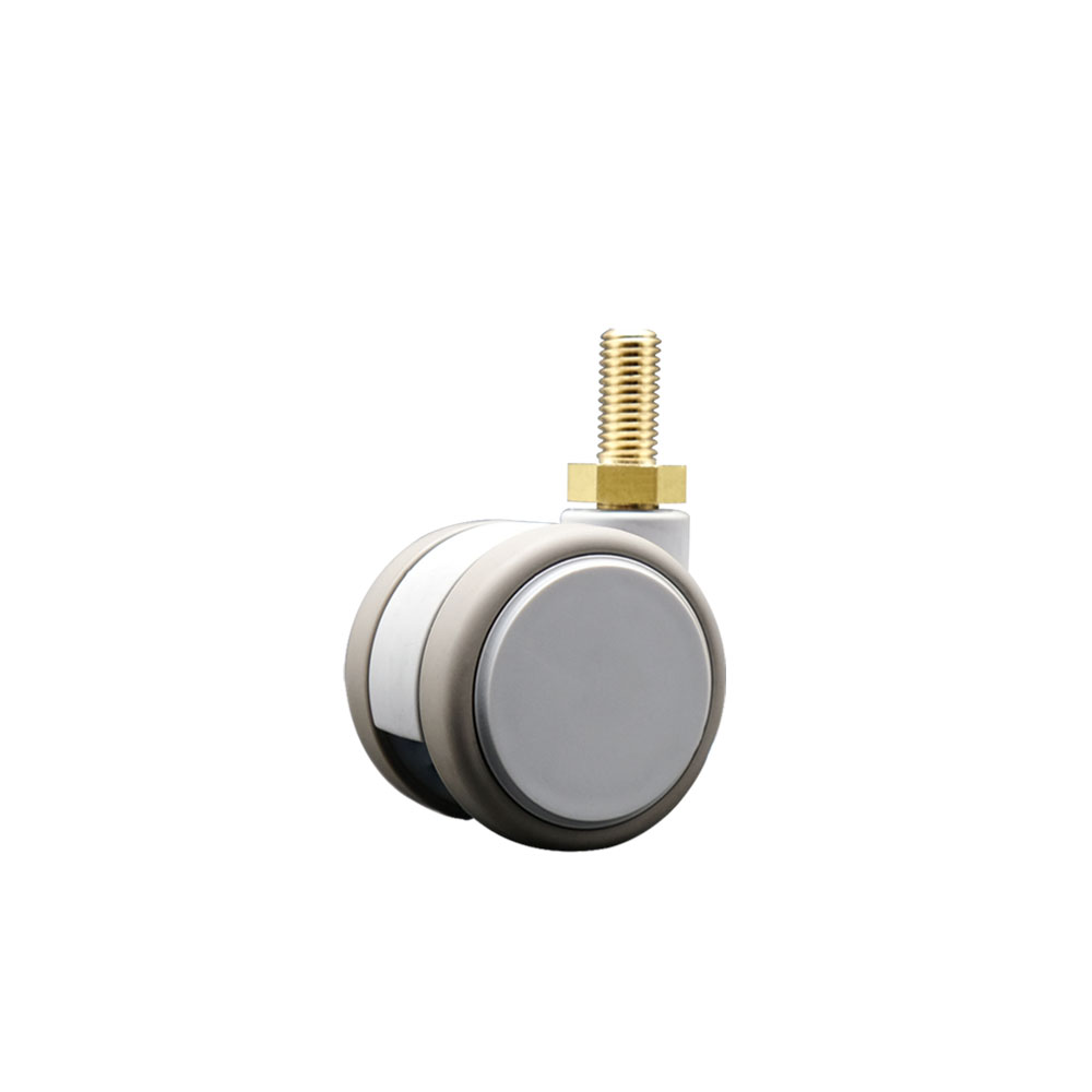 2 Inch MRI Safe Swivel Caster – Quiet Non-Marking Gray Thermoplastic Rubber Twin Wheels – 12mm - 1.75 TPI x 22mm Threaded Stem – 66 lbs. Capacity Per Caster – Service Caster Brand — photo 1