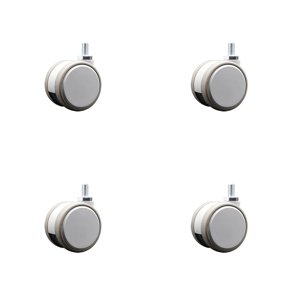 2.375 Inch MRI Safe Swivel Casters – Quiet Non-Marking Gray Thermoplastic Rubber Twin Wheels – 3/8" - 16 TPI x 3/4" Threaded Stems – 264 lbs. Total Capacity – Set of 4 – Service Caster Brand — photo 1