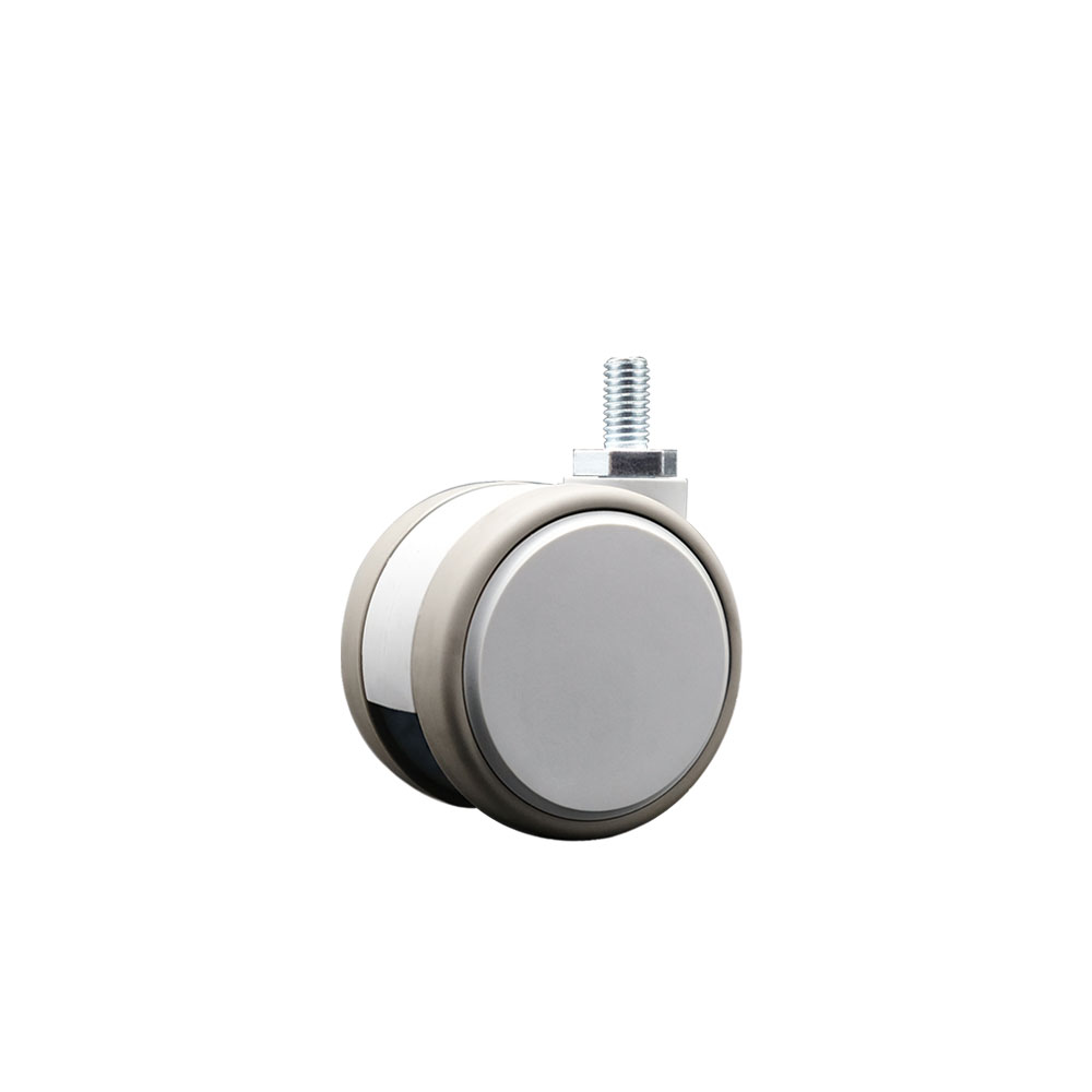 2.375 Inch MRI Safe Swivel Caster – Quiet Non-Marking Gray Thermoplastic Rubber Twin Wheels – 3/8" - 16 TPI x 3/4" Threaded Stem – 66 lbs. Capacity Per Caster – Service Caster Brand — photo 1