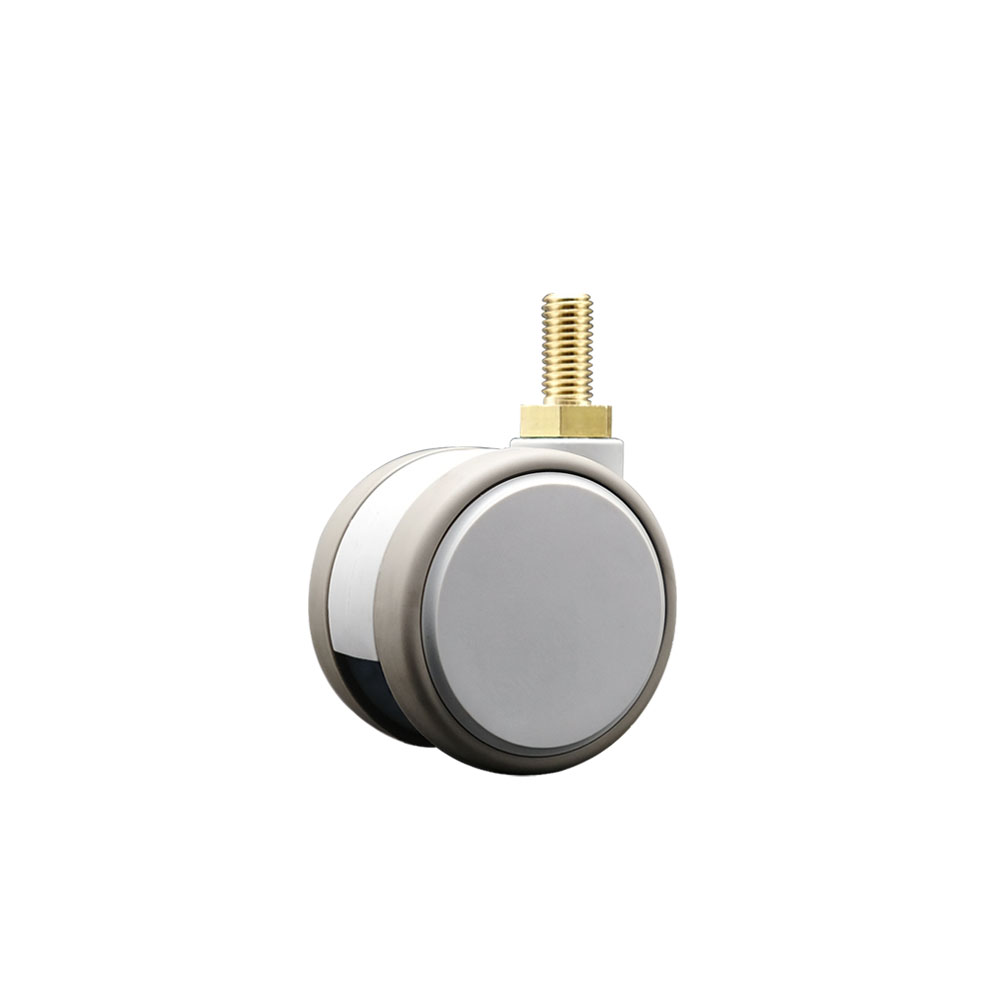 2.375 Inch MRI Safe Swivel Caster – Quiet Non-Marking Gray Thermoplastic Rubber Twin Wheels – 12mm - 1.75 TPI x 22mm Threaded Stem – 66 lbs. Capacity Per Caster – Service Caster Brand — photo 1