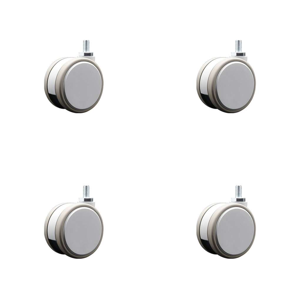 3 Inch MRI Safe Swivel Casters – Quiet Non-Marking Gray Thermoplastic Rubber Twin Wheels – 3/8" - 16 TPI x 3/4" Threaded Stems – 264 lbs. Total Capacity – Set of 4 – Service Caster Brand — photo 1