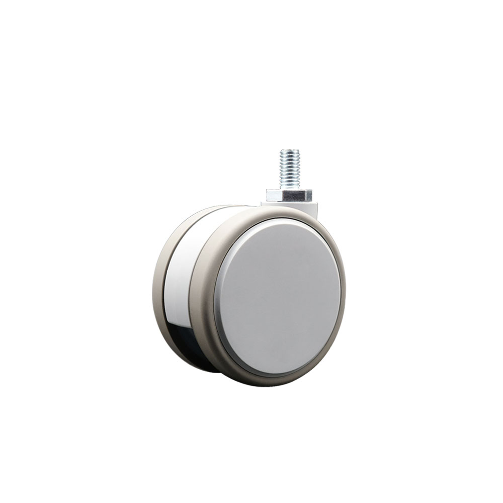 3 Inch MRI Safe Swivel Caster – Quiet Non-Marking Gray Thermoplastic Rubber Twin Wheels – 3/8" - 16 TPI x 3/4" Threaded Stem – 66 lbs. Capacity Per Caster – Service Caster Brand — photo 1