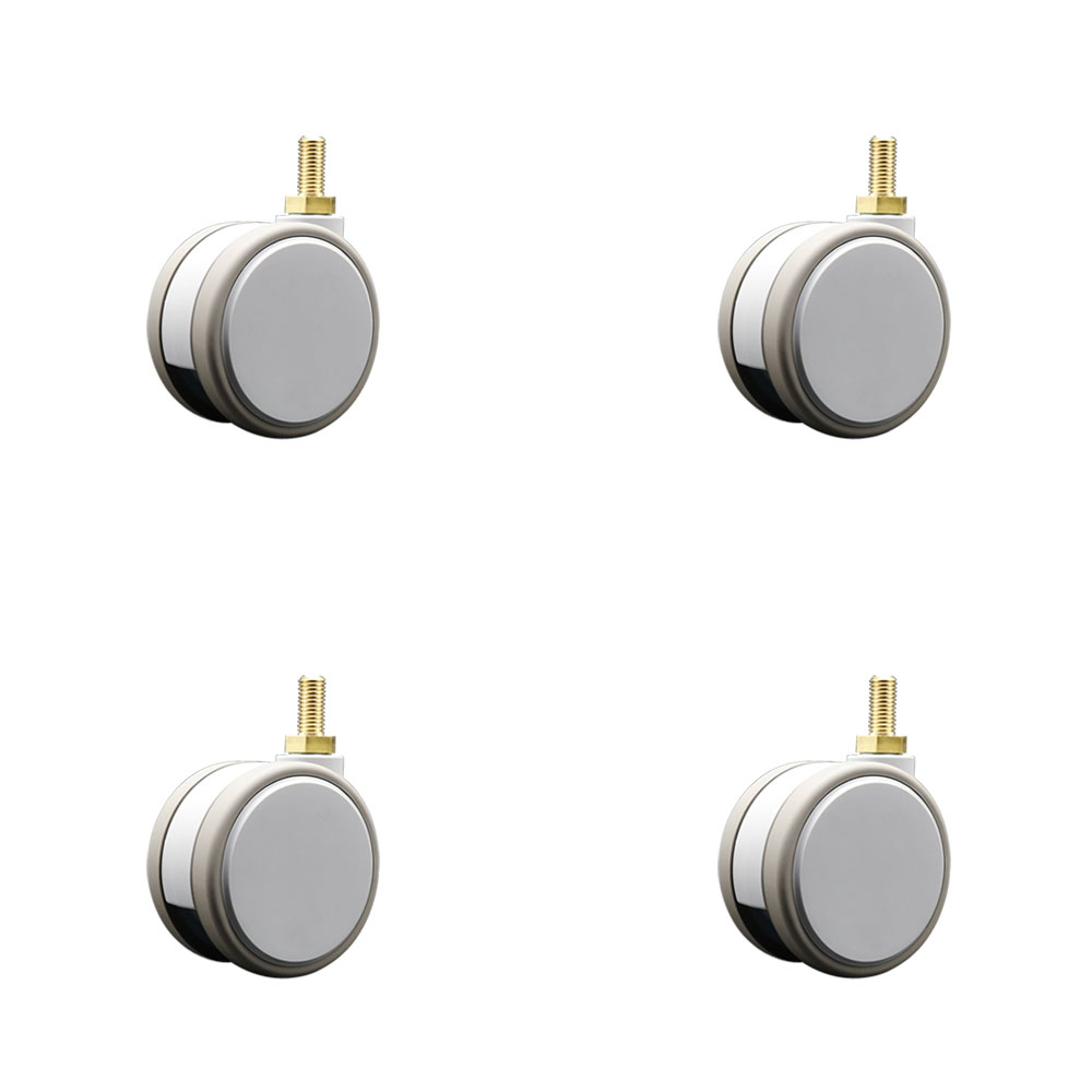 3 Inch MRI Safe Swivel Casters – Quiet Non-Marking Gray Thermoplastic Rubber Twin Wheels – 10mm - 1.50 TPI x 22mm Threaded Stems – 264 lbs. Total Capacity – Set of 4 – Service Caster Brand — photo 1