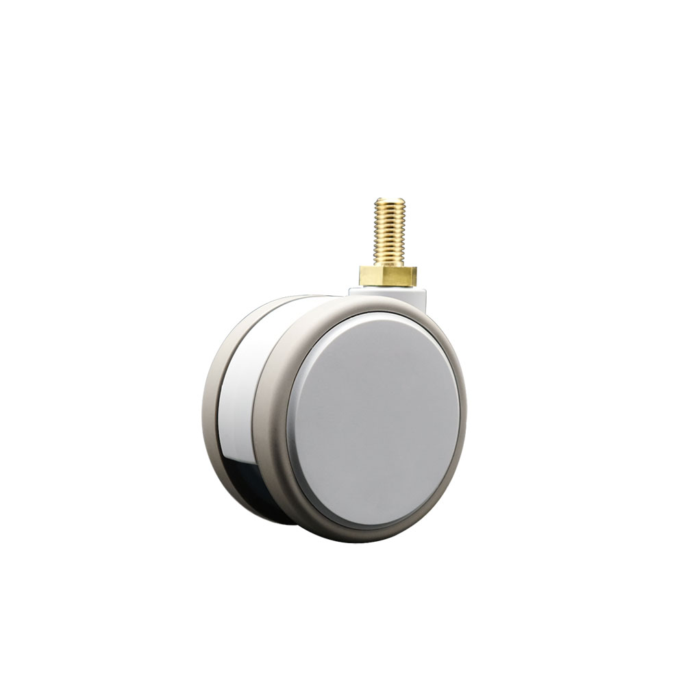 3 Inch MRI Safe Swivel Caster – Quiet Non-Marking Gray Thermoplastic Rubber Twin Wheels – 12mm - 1.75 TPI x 22mm Threaded Stem – 66 lbs. Capacity Per Caster – Service Caster Brand — photo 1