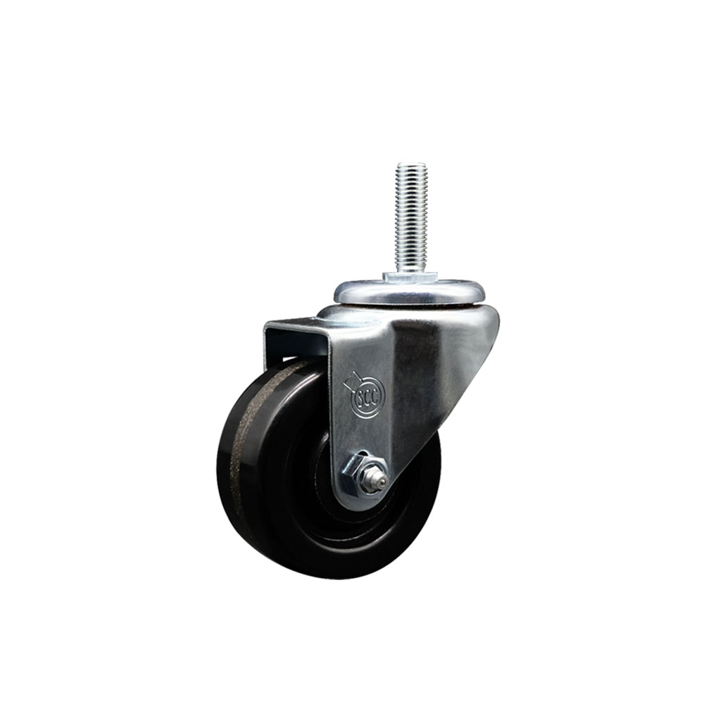 Phenolic Swivel Threaded Stem Caster w/3" x 1.25" Black Wheel and 3/4" Stem - 275 lbs Capacity/Caster - Service Caster Brand — photo 1