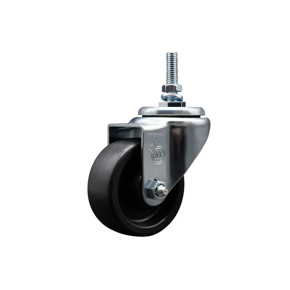 3" Swivel Caster with 10mm Threaded Stem and Polyolefin Wheel - 300 lbs. Capacity - Service Caster Brand — photo 1