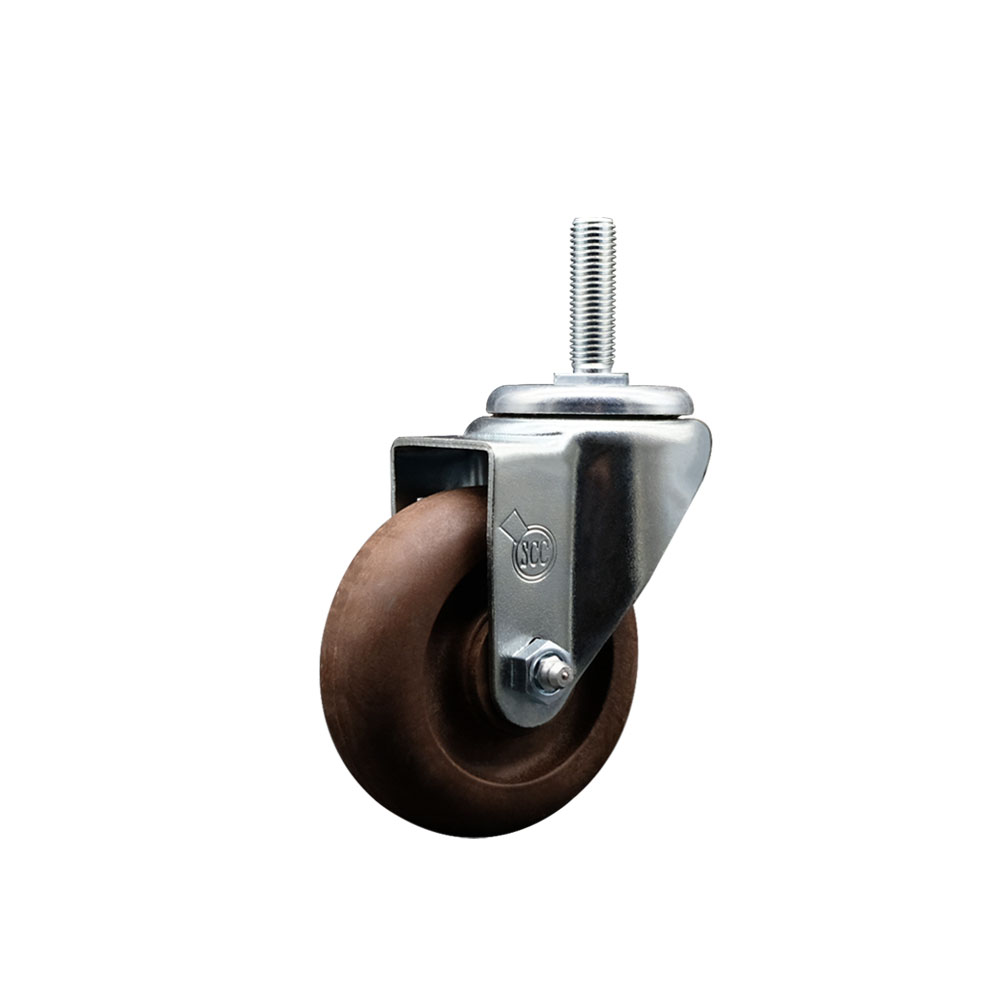 High Temperature Glass Filled Nylon Swivel Top Plate Swivel Caster with 3-1/2" Brown Wheel - 350 lbs. Capacity Per Caster - Service Caster Brand — photo 1