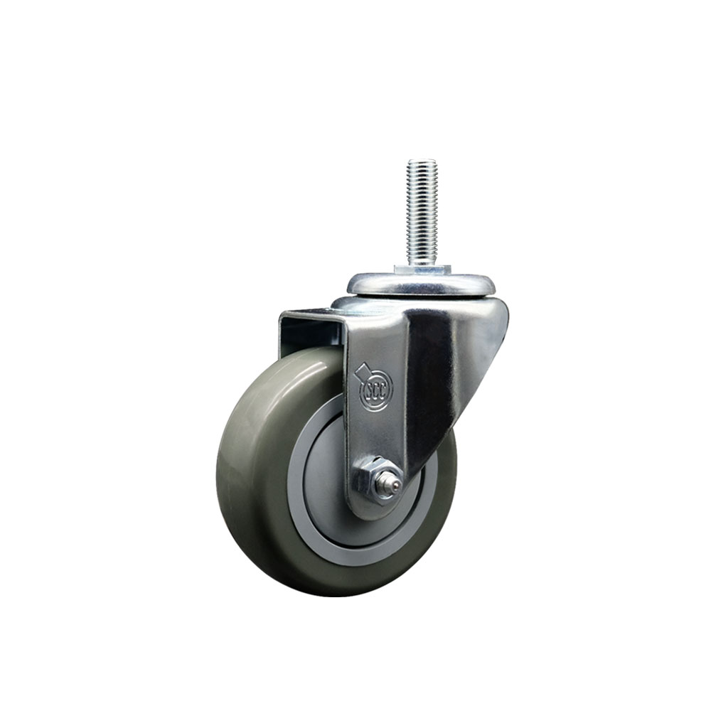 Polyurethane Swivel Threaded Stem Caster w/3.5" x 1.25" gray Wheel and 5/8" Stem - 300 lbs Capacity/Caster - Service Caster Brand — photo 1