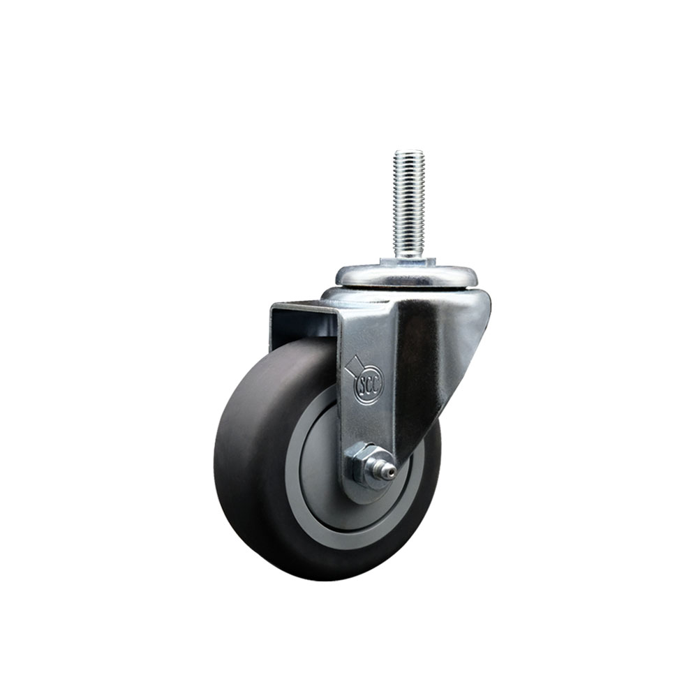 Thermoplastic Rubber Swivel Threaded Stem Caster - 3.5" x 1.25" Gray Wheel and 3/4" Stem - 230 lbs Capacity/Caster - Service Caster Brand — photo 1