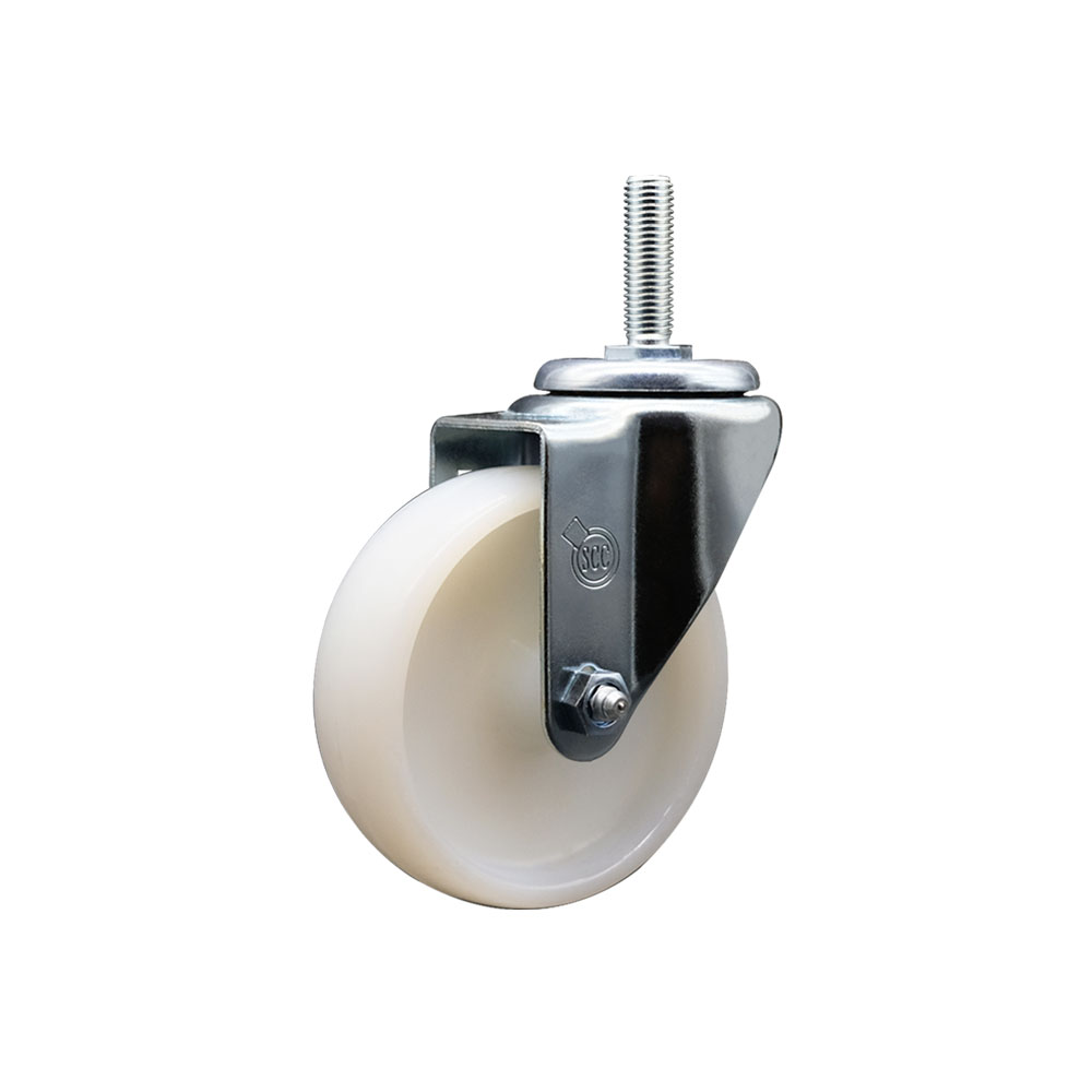 Nylon Swivel Threaded Stem Caster w/4" x 1.25" White Wheel and 5/8" Stem - 300 lbs Capacity/Caster - Service Caster Brand — photo 1