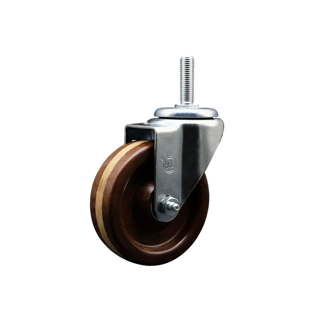 High Temperature Phenolic Swivel Top Plate Swivel Caster w/4" Brown Wheel - 300 lbs. Capacity Per Caster - Service Caster Brand — photo 1