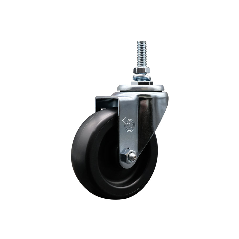 4" Swivel Caster with 3/8" Threaded Stem and Polyolefin Wheel - 350 lbs. Capacity - Service Caster Brand" — photo 1