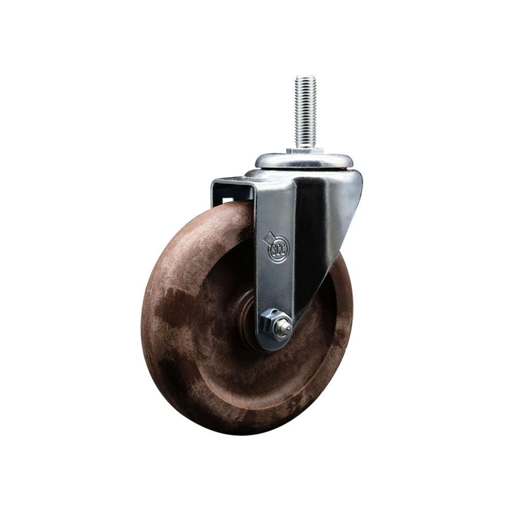 High Temperature Glass Filled Nylon Swivel Top Plate Swivel Caster w/5" Brown Wheel - 350 lbs. Capacity Per Caster - Service Caster Brand — photo 1