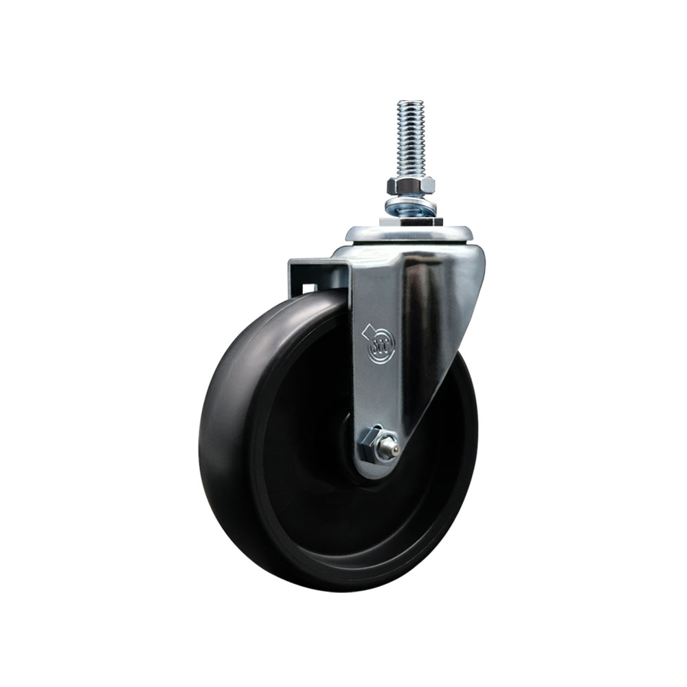 5" Swivel Caster with 3/8" Threaded Stem and Polyolefin Wheel - 350 lbs. Capacity - Service Caster Brand — photo 1