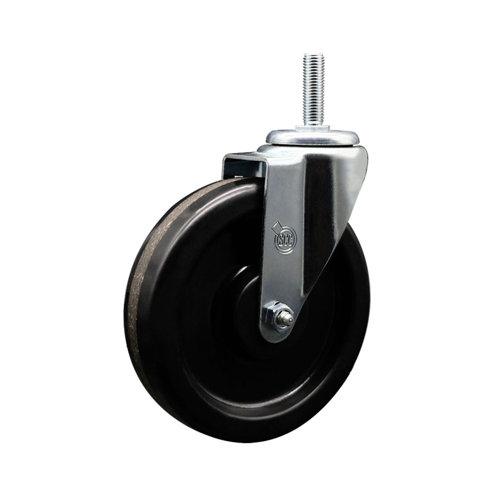 Phenolic Swivel Threaded Stem Caster w/6" x 1.25" Black Wheel and 3/4" Stem - 300 lbs Capacity/Caster - Service Caster Brand — photo 1