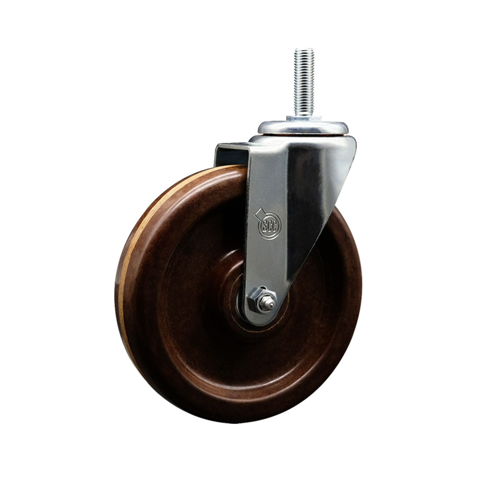 High Temperature Phenolic Swivel Top Plate Swivel Caster w/6" Brown Wheel - 300 lbs. Capacity Per Caster - Service Caster Brand — photo 1