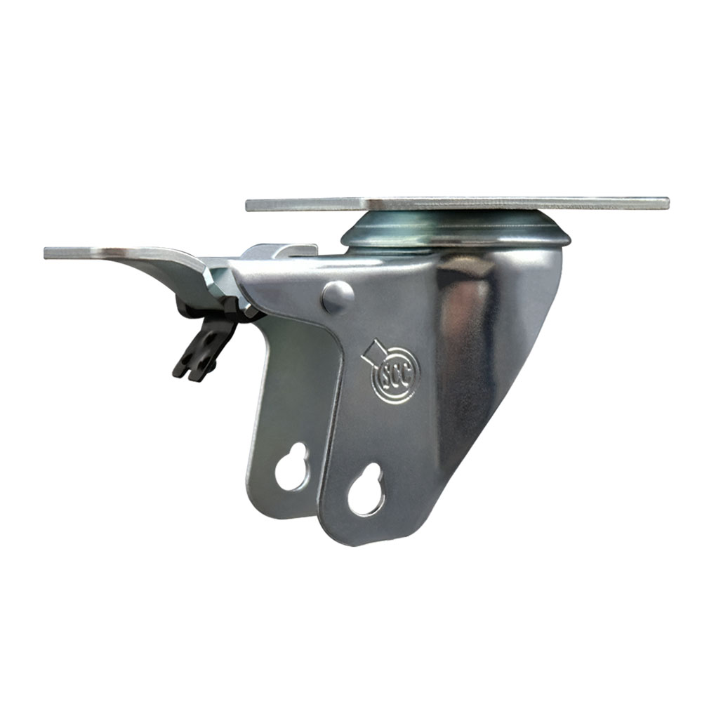 3-1/2 Inch Swivel Caster Fork Yoke Rig Frame with Total Lock Brake for Caster Wheels - 350 lbs. Max Capacity - 2-1/2” x 3-5/8” Overall Top Plate - Service Caster Brand — photo 1