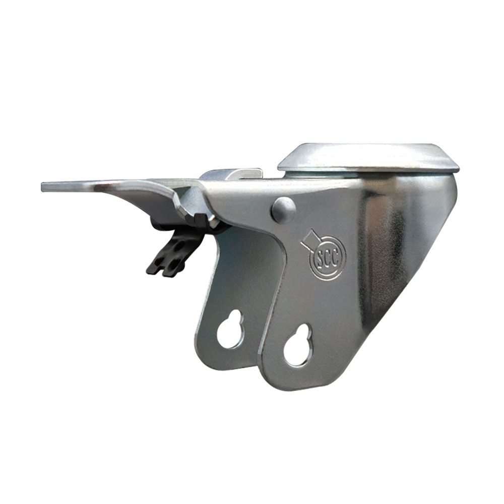 3 Inch Swivel Bolt Hole Caster Fork Yoke Rig Frame with Total Lock Brake for Caster Wheels - 350 lbs. Max Capacity - 1/2" Diameter Bolt Hole - Service Caster Brand — photo 1