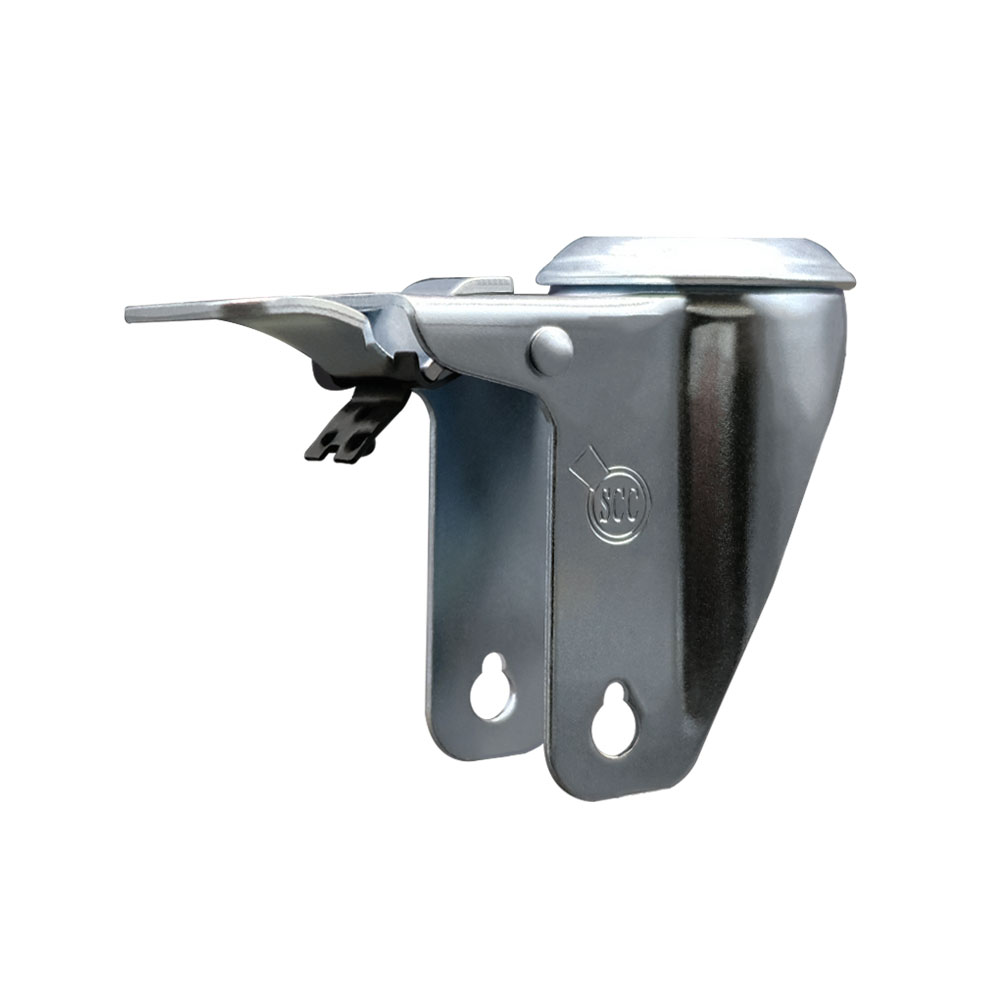 5 Inch Swivel Bolt Hole Caster Fork Yoke Rig Frame with Total Lock Brake for Caster Wheels - 350 lbs. Max Capacity - 1/2" Diameter Bolt Hole - Service Caster Brand — photo 1