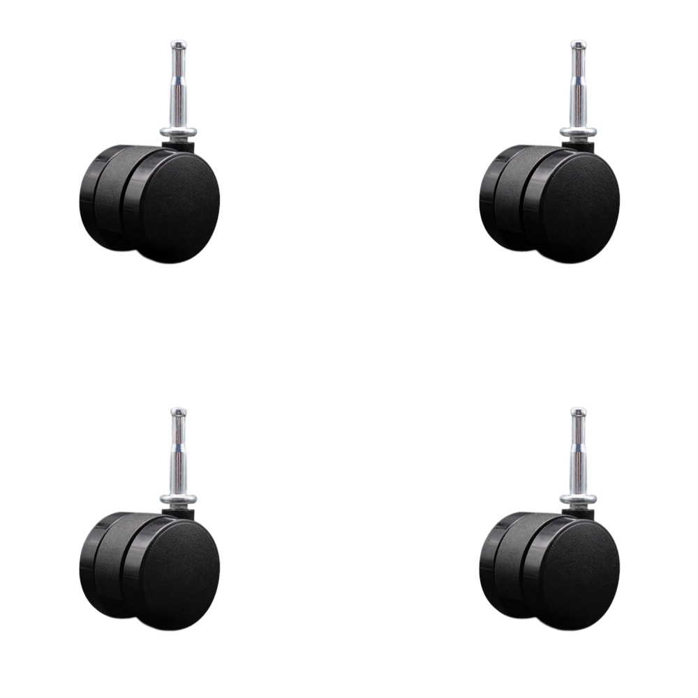 2 Inch Office Chair Wheels - Nylon Twin Wheels - 5/16 Inch Grip Neck Stems – 300 lbs. Total Capacity – Sockets for Wood Included – Set of 4 – Service Caster Brand — photo 1
