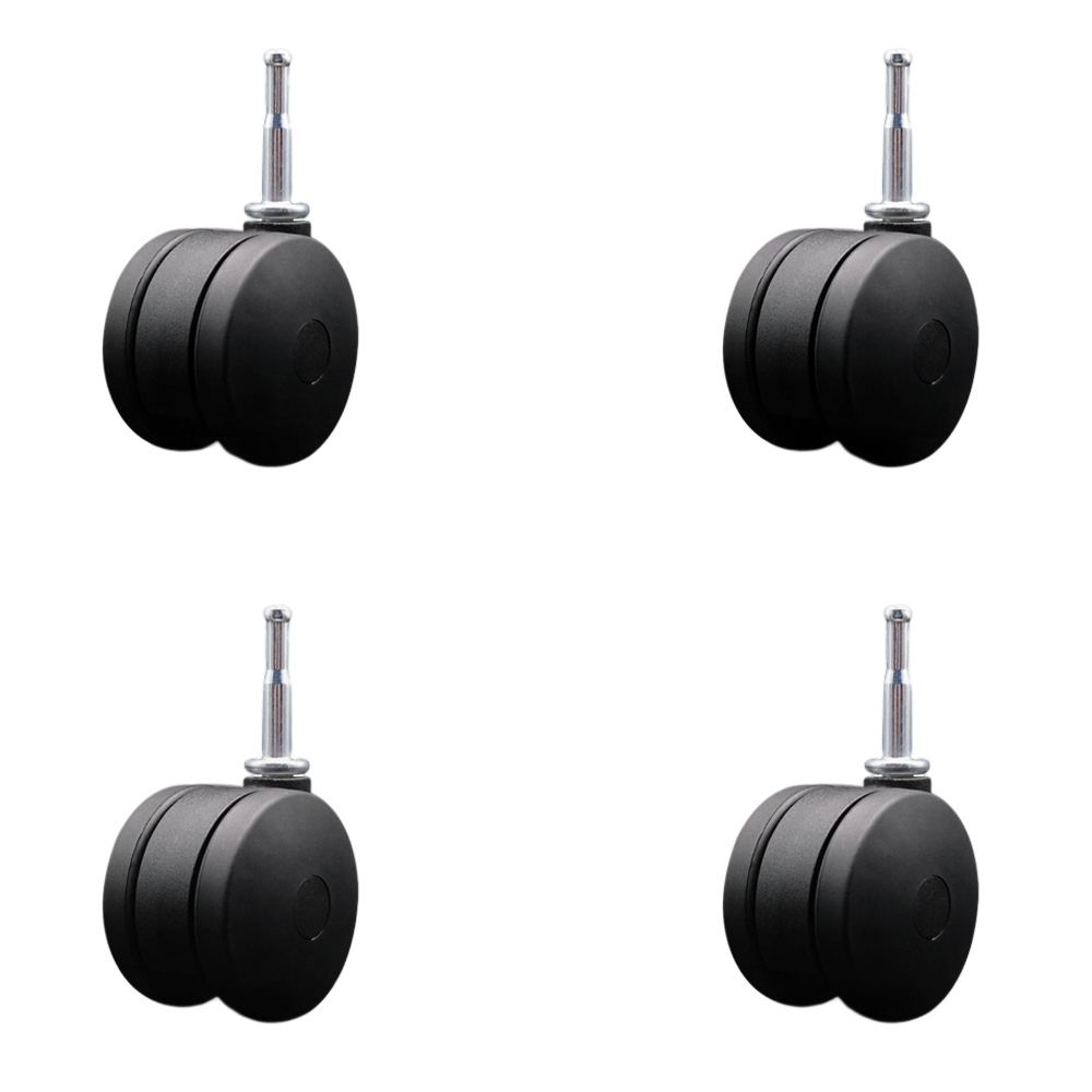 3 Inch Extra Large Heavy Duty Office Chair Wheels - Nylon Twin Wheels - 5/16 Inch Grip Neck Stems – 660 lbs. Total Capacity – Sockets for Wood Included – Set of 4 – Service Caster Brand — photo 1