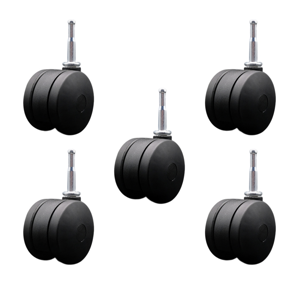 3 Inch Extra Large Heavy Duty Office Chair Wheels - Nylon Twin Wheels - 5/16 Inch Grip Neck Stems – 825 lbs. Total Capacity – Sockets for Wood Included – Set of 5 – Service Caster Brand — photo 1
