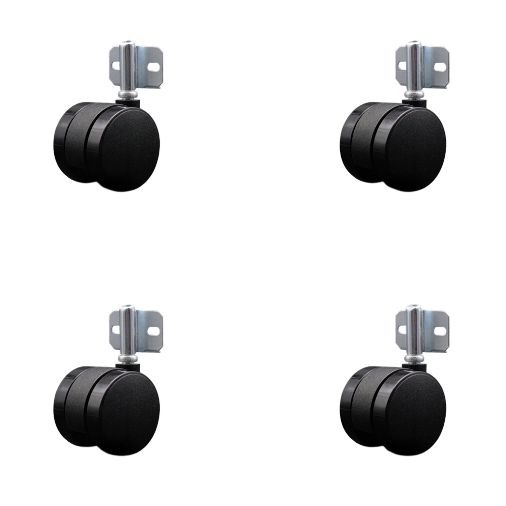 2 Inch Office Chair Wheels - Nylon Twin Wheels - Side Mounting Brackets – 300 lbs. Total Capacity – Set of 4 – Service Caster Brand — photo 1