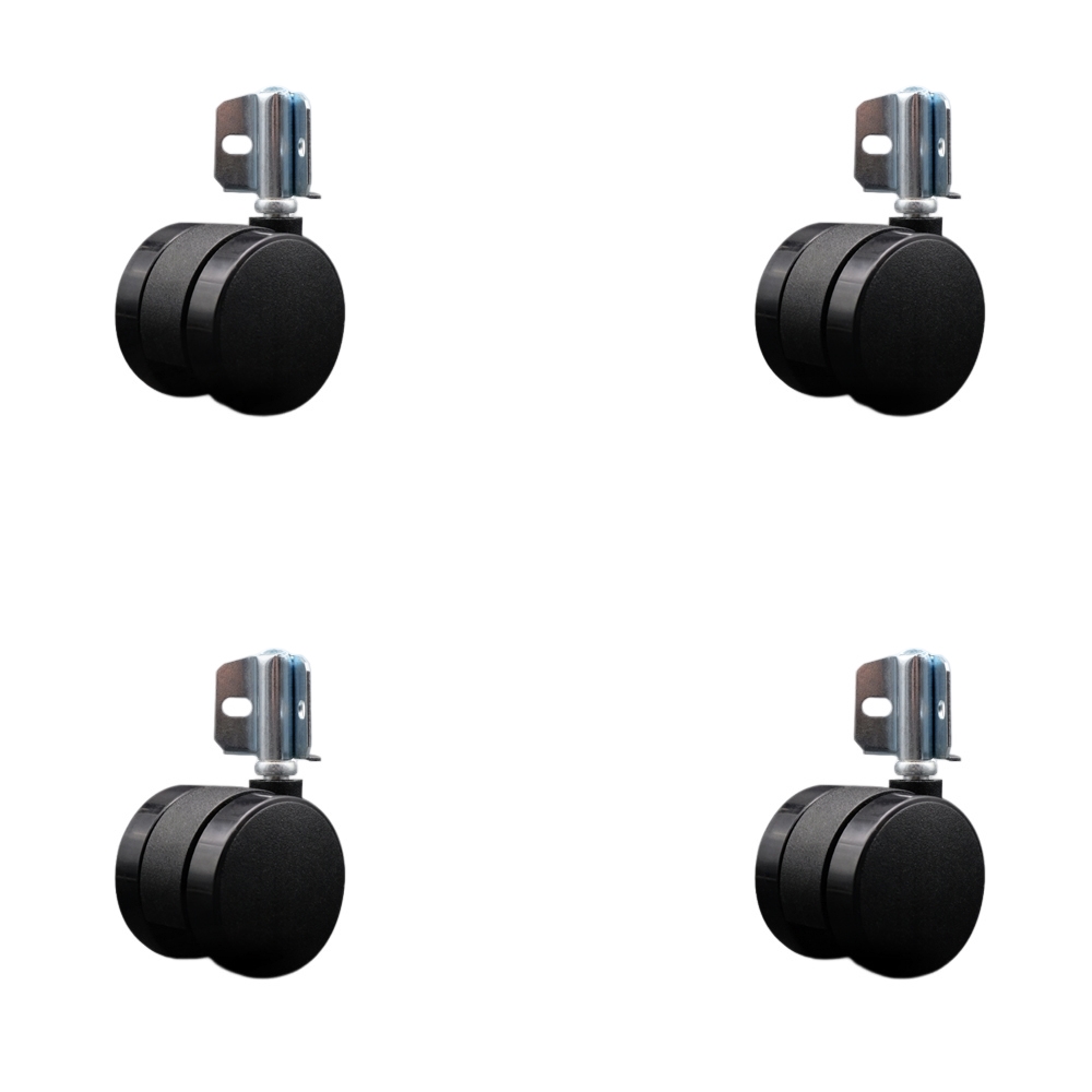 2 Inch Office Chair Wheels - Nylon Twin Wheels - Corner Mounting Brackets – 300 lbs. Total Capacity – Set of 4 – Service Caster Brand — photo 1