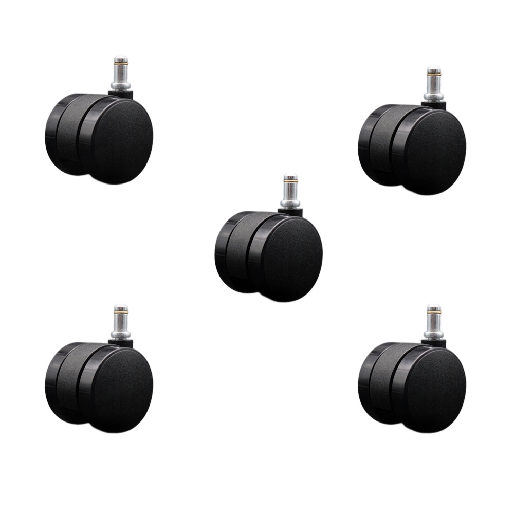 2 Inch Office Chair Wheels - Nylon Twin Wheels - 7/16 Inch by 7/8 Inch Grip Ring Stems – 375 lbs. Total Capacity – Set of 5 – Service Caster Brand — photo 1