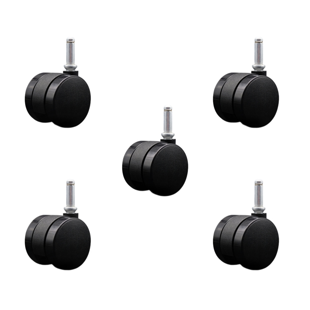 2 Inch Office Chair Wheels - Nylon Twin Wheels - 7/16 Inch by 1-7/16 Inch Grip Ring Stems – 375 lbs. Total Capacity – Set of 5 – Service Caster Brand — photo 1