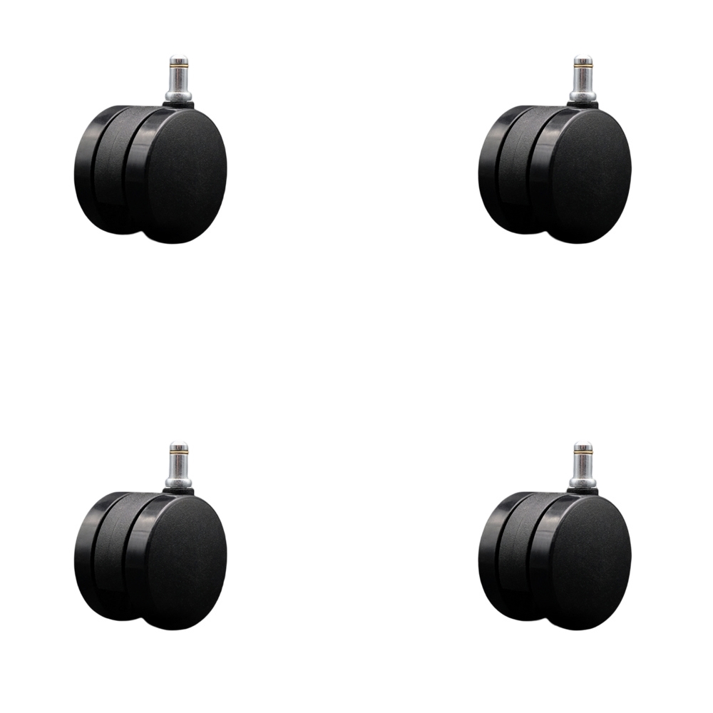2-3/8 Inch Office Chair Wheels - Nylon Twin Wheels - 7/16 Inch by 7/8 Inch Grip Ring Stems – 400 lbs. Total Capacity – Set of 4 – Service Caster Brand — photo 1
