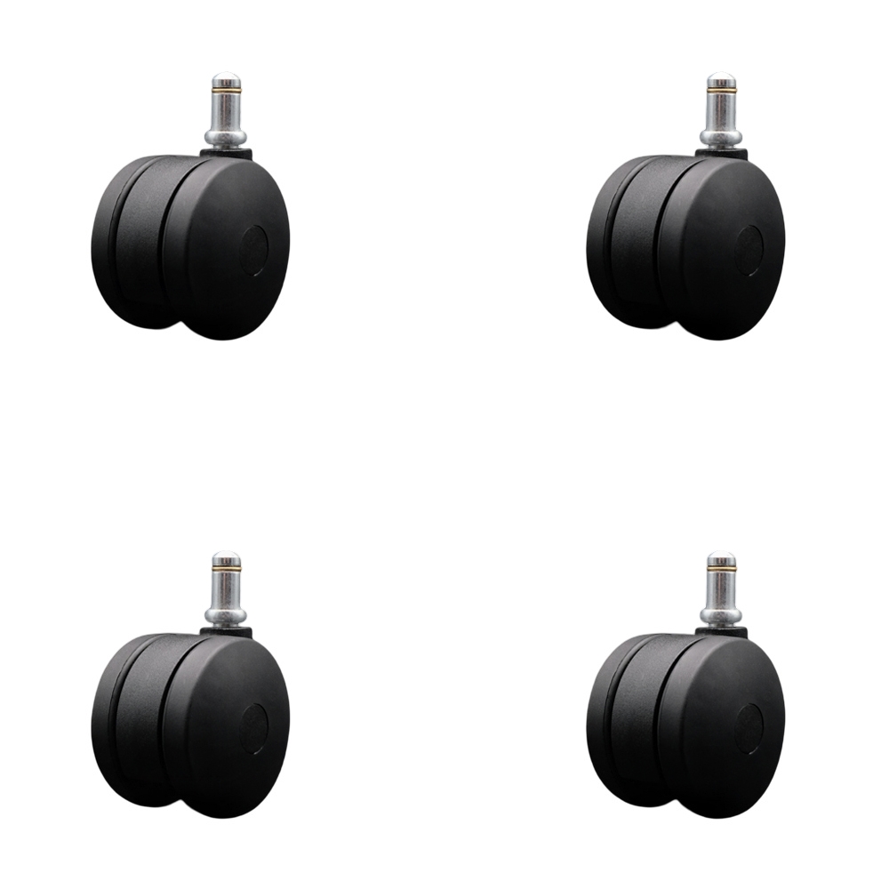 3 Inch Extra Large Heavy Duty Office Chair Wheels - Nylon Twin Wheels - 7/16 Inch by 7/8 Inch Grip Ring Stems – 660 lbs. Total Capacity – Set of 4 – Service Caster Brand — photo 1