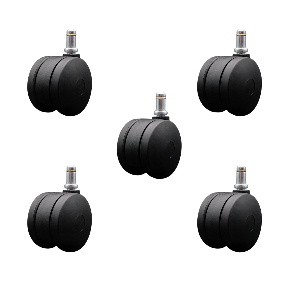 3 Inch Extra Large Heavy Duty Office Chair Wheels - Nylon Twin Wheels - 7/16 Inch by 7/8 Inch Grip Ring Stems – 825 lbs. Total Capacity – Set of 5 – Service Caster Brand — photo 1
