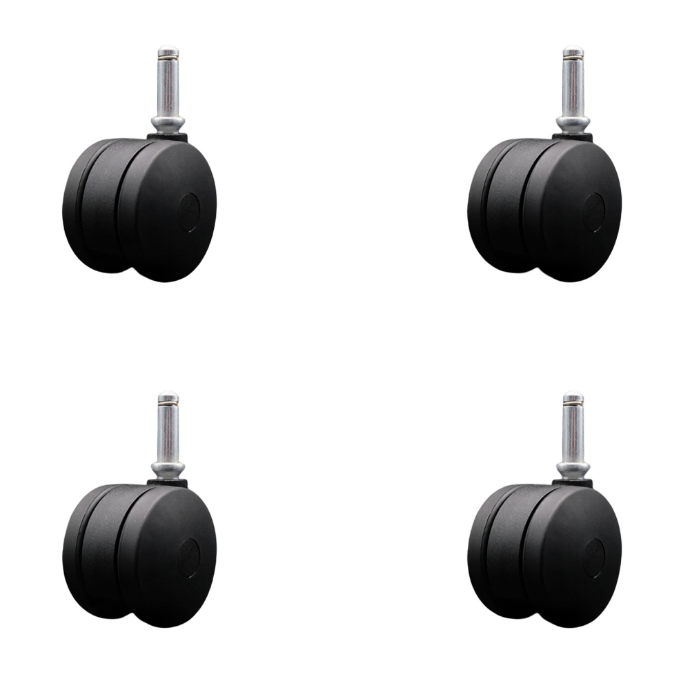 3 Inch Extra Large Heavy Duty Office Chair Wheels - Nylon Twin Wheels - 7/16 Inch by 1-7/16 Inch Grip Ring Stems – 660 lbs. Total Capacity – Set of 4 – Service Caster Brand — photo 1