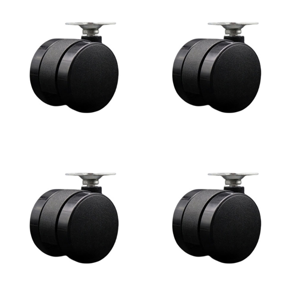 2 Inch Office Chair Wheels - Nylon Twin Wheels - 1-1/2 Inch by 1-1/2 Inch Overall Top Plate – 300 lbs. Total Capacity – Set of 4 – Service Caster Brand — photo 1